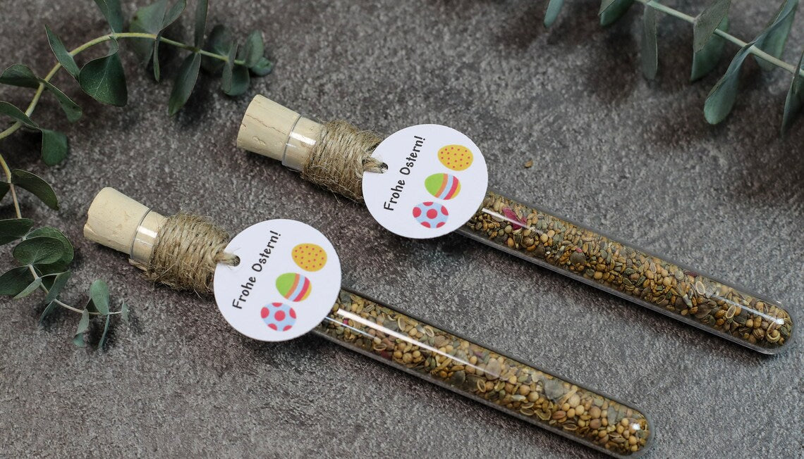 Frohe Ostern! - Blumensaamen im Röhrchen