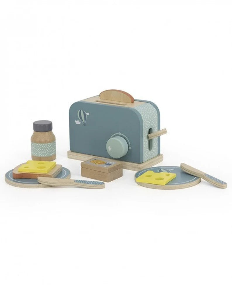 Toaster in Grün / Label-Label / Holzspielzeug