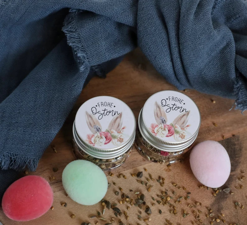 Frohe Ostern - Blumensaamen im Döschen