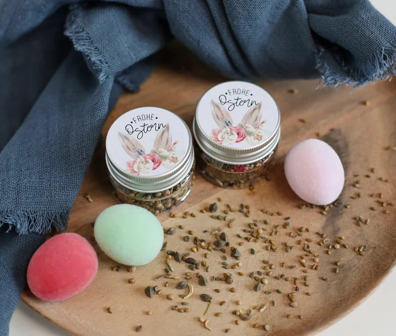 Frohe Ostern - Blumensaamen im Döschen