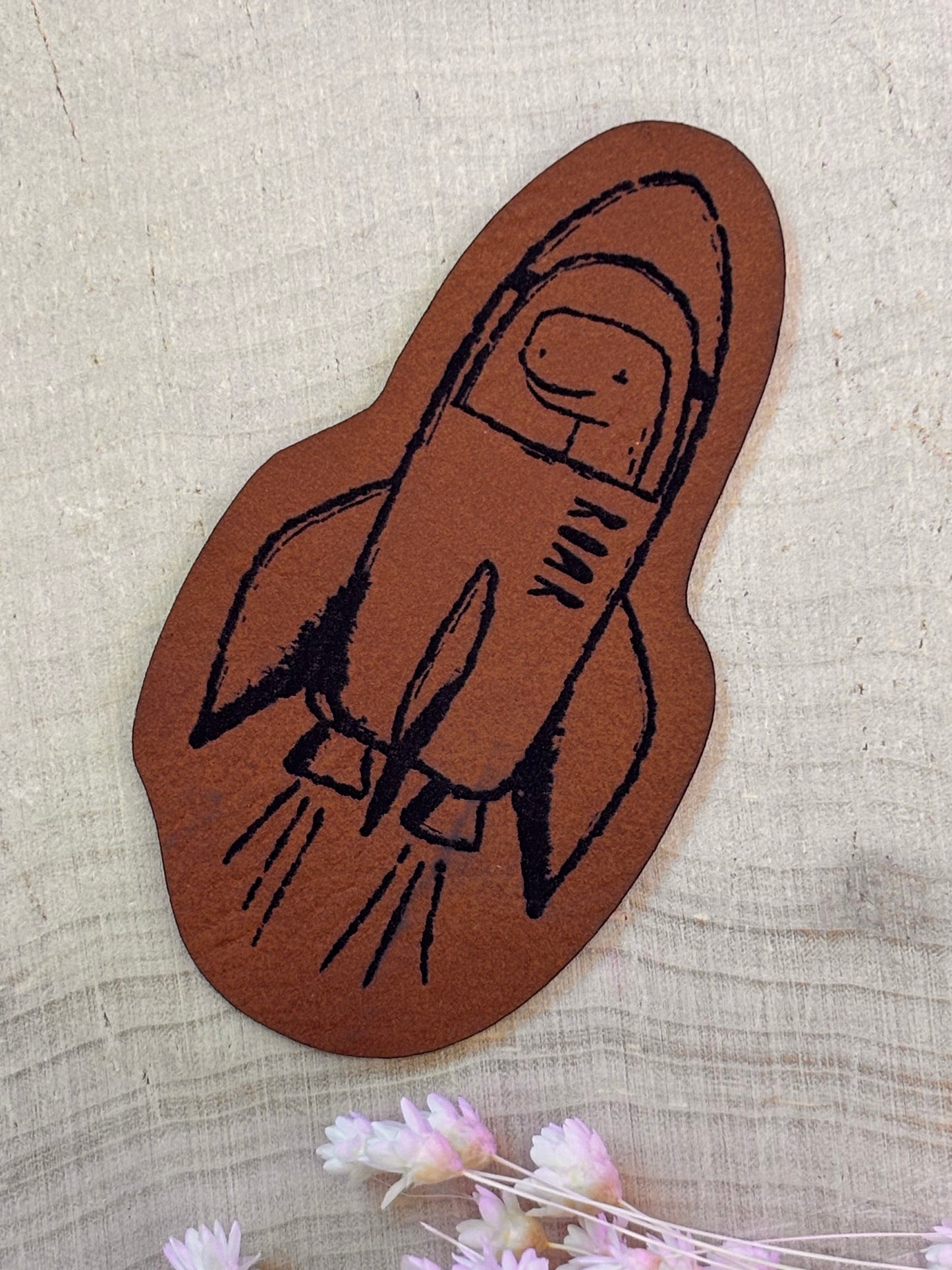 Kunstleder Label Rakete