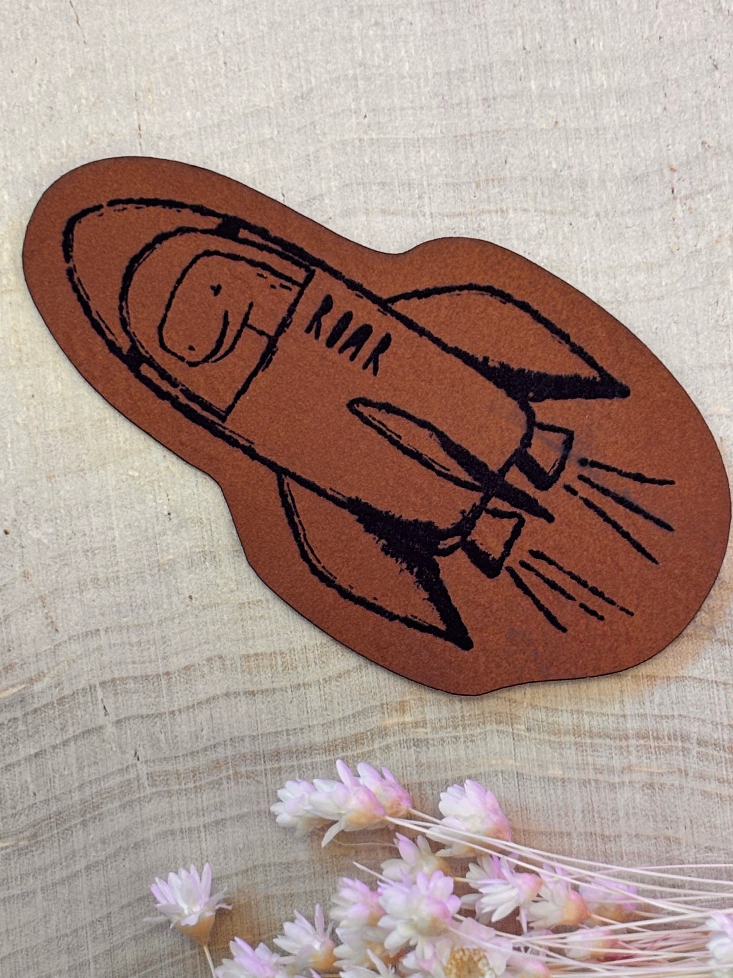 Kunstleder Label Rakete