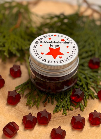 Adventskalender im Döschen - roter Stern