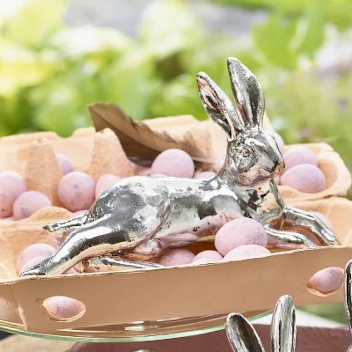 liegender Hase - silber