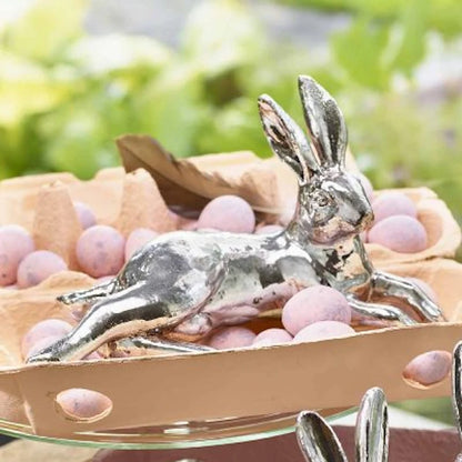 liegender Hase - silber
