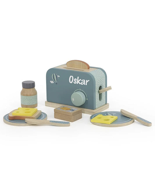 Toaster in Grün / Label-Label / Holzspielzeug